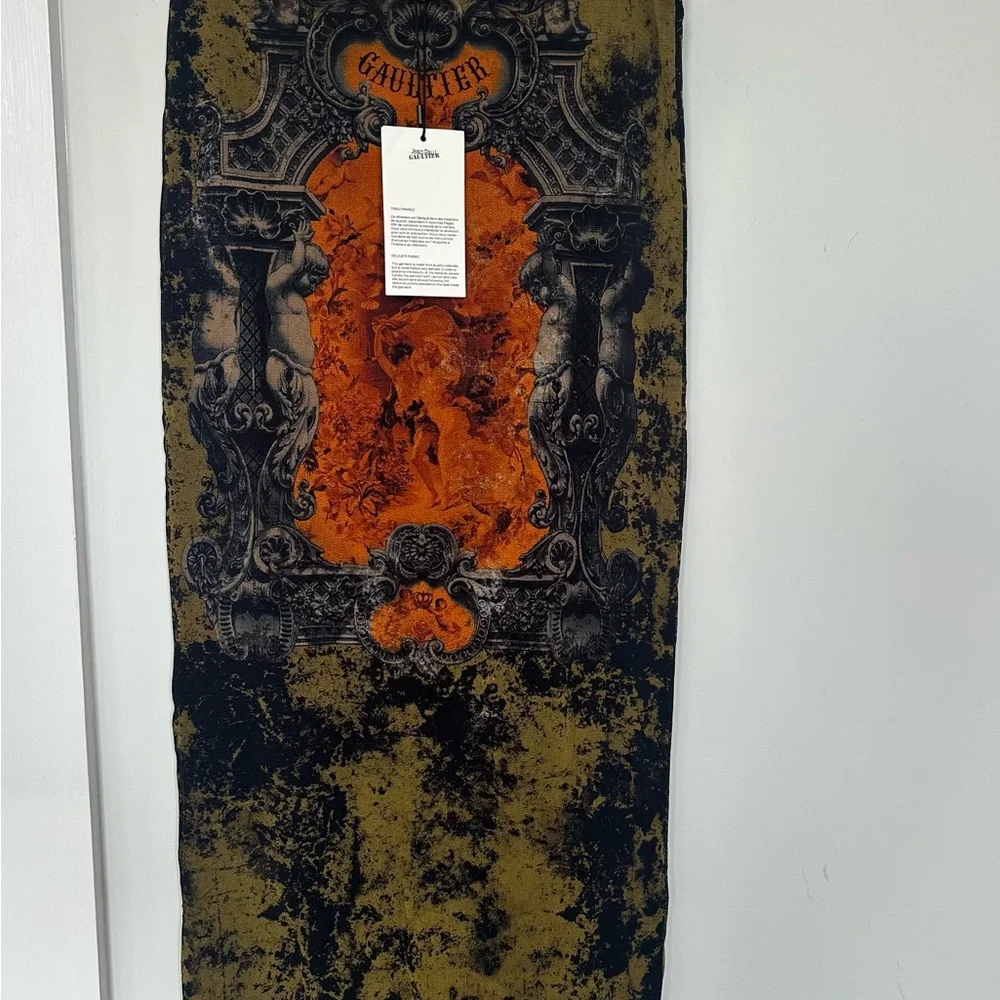 Jean Paul Gaultier Orange and Black Maxi Skirt - Picture 5 of 8